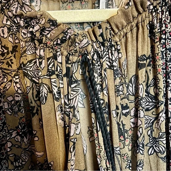 Free People Hendrix Olive Green Long Sleeve Blouse Top Size Small - Picture 7 of 12